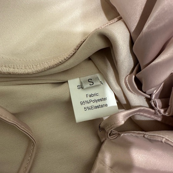 NWOT Parthea Draped Seam Front Satin Bustier Cami Corset Top small champagne - Picture 4 of 5